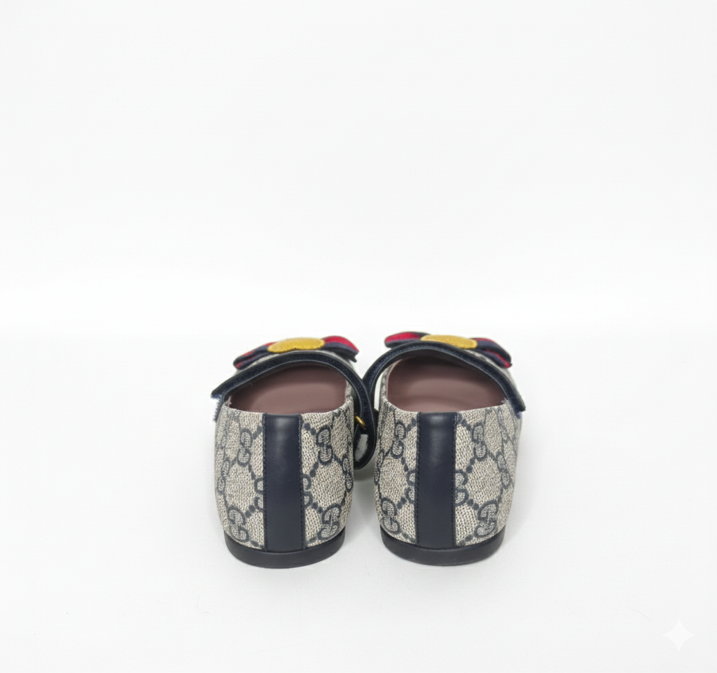 Girl’s Gucci GG Logo Ballerina Shoes — Beige/Ebony (Pre-Owned)