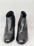 Dolce & Gabbana Leather Ankle Boots with Block Heel – Black (Pre-Owned, UK 4)