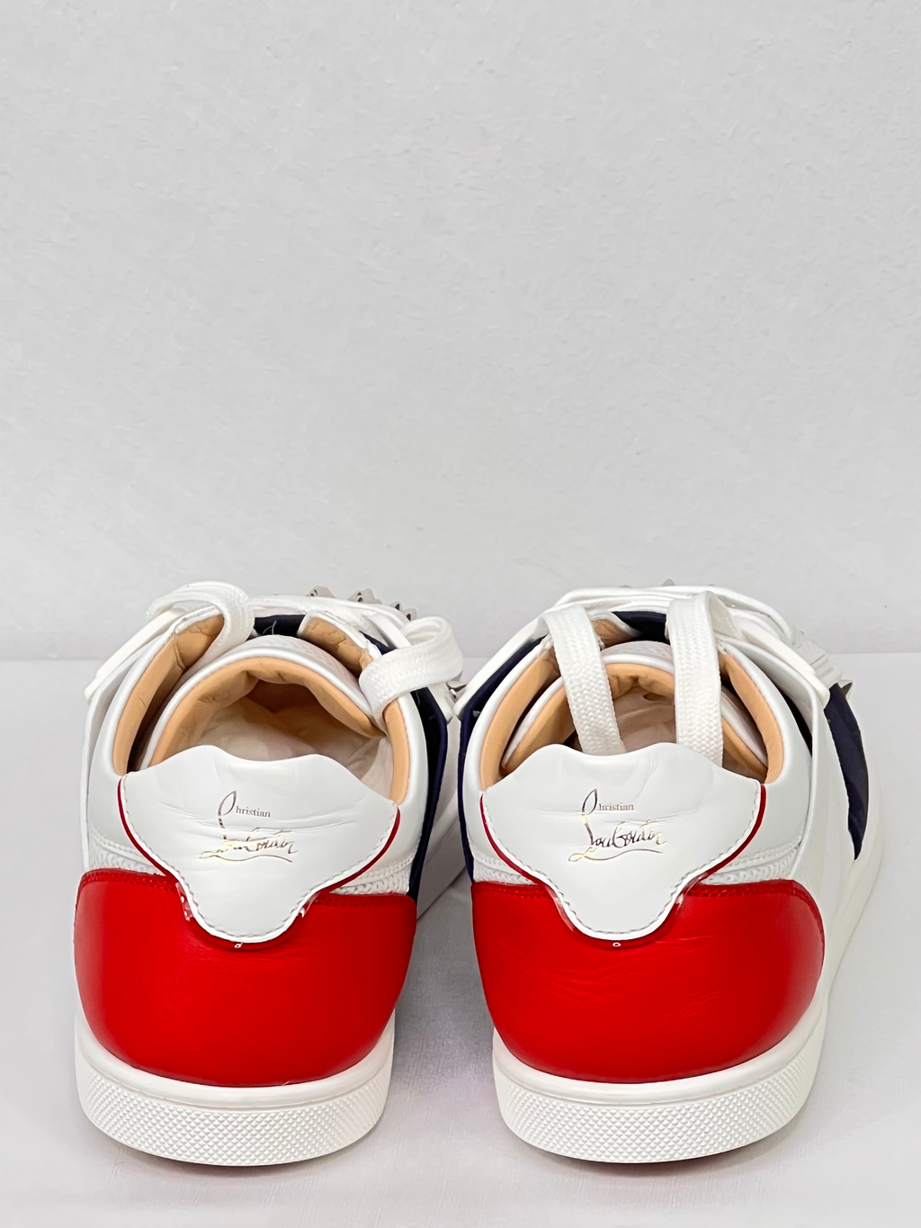 Christian Louboutin White Spike Low-Top Sneakers | Pre-Owned 37